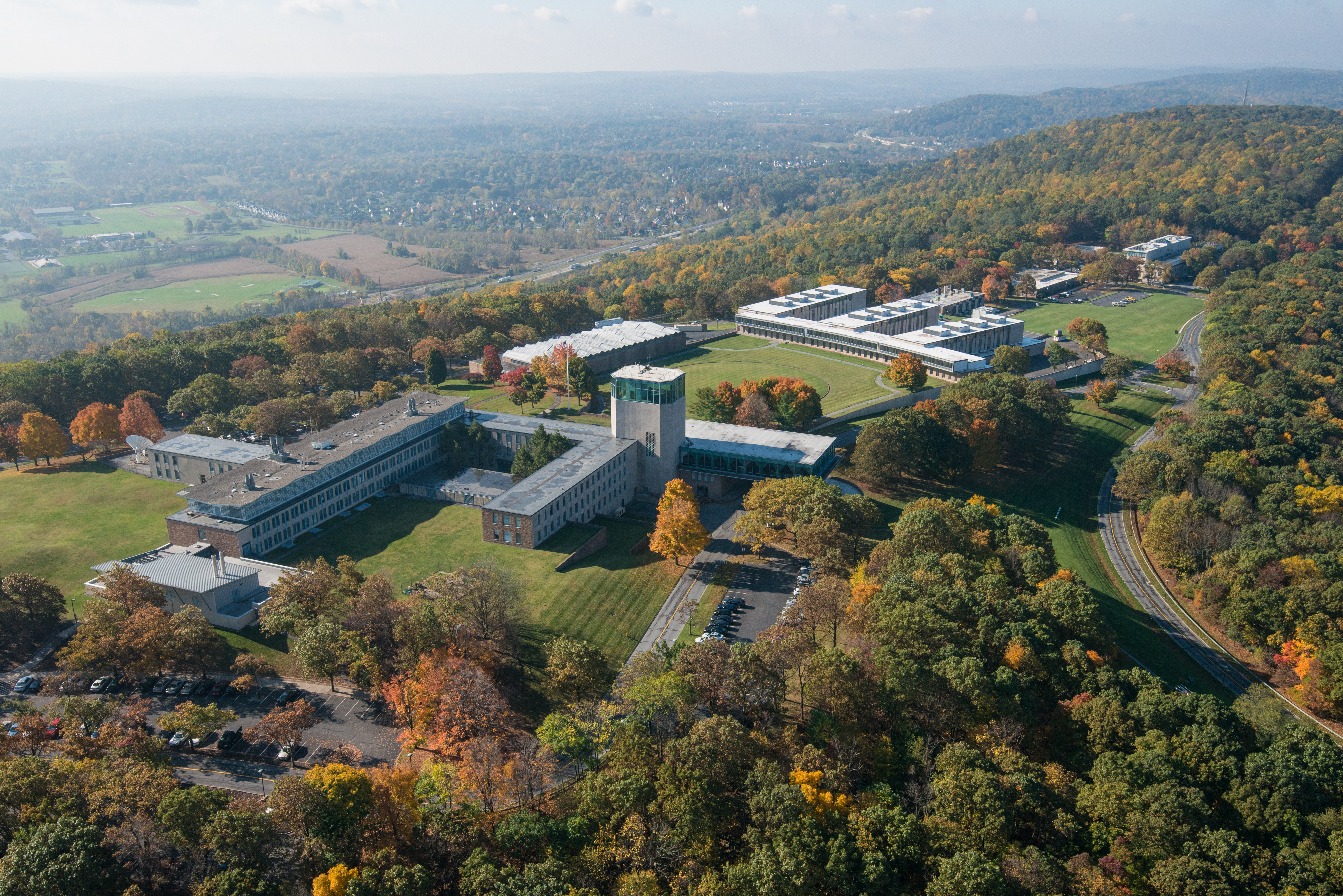 Aerial shot of Mountaintop in Autumn