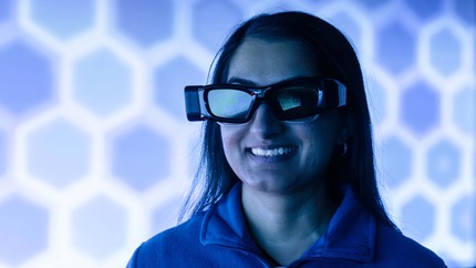 Lehigh student wearing smart glasses