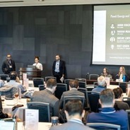Panelists answer questions during a symposium Friday, Oct. 24, 2025, on preparing electric and water infrastructure to deal with data centers