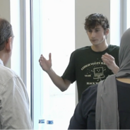 student presents at Hackathon